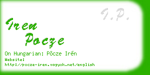 iren pocze business card
