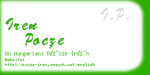 iren pocze business card